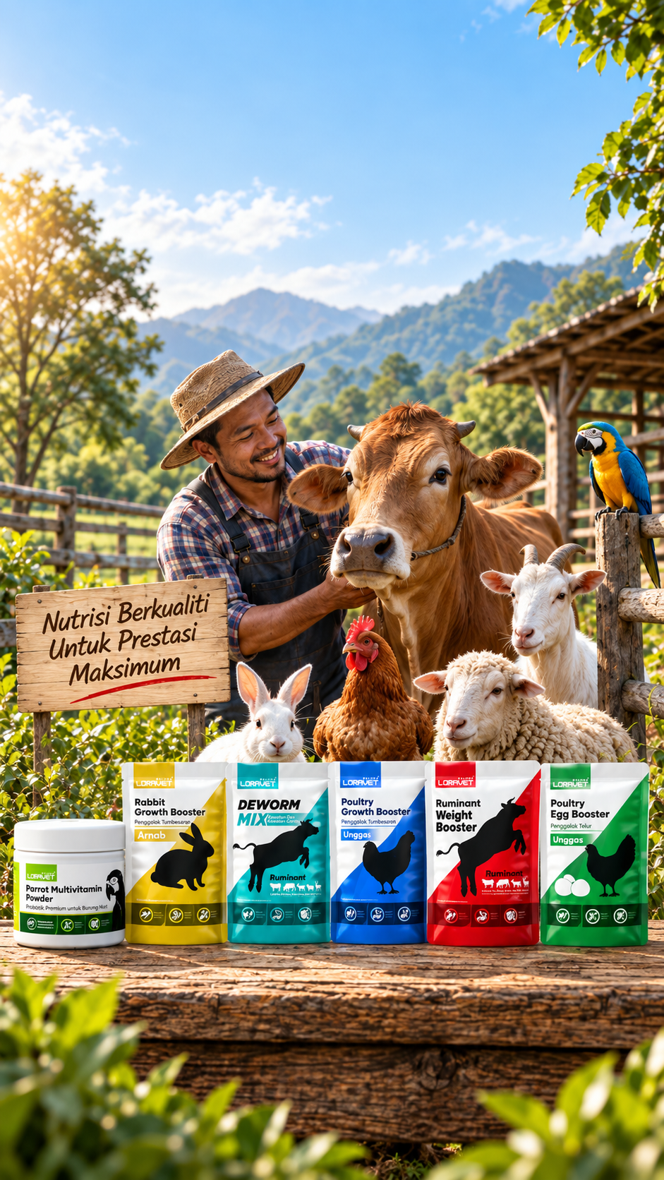 Produk LORAVET bersama penternak dan ternakan